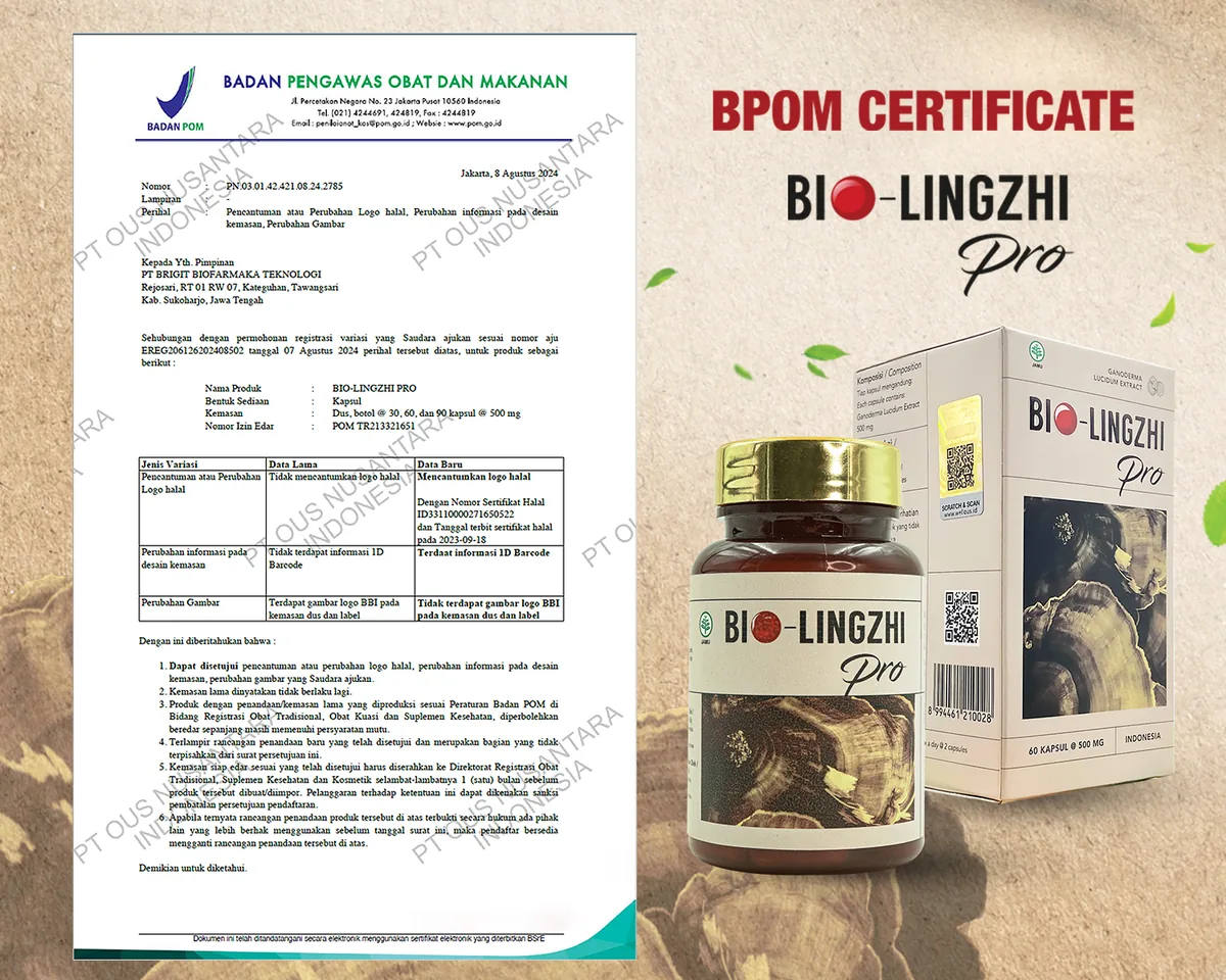 Sertifikat BPOM Bio-Lingzhi Pro