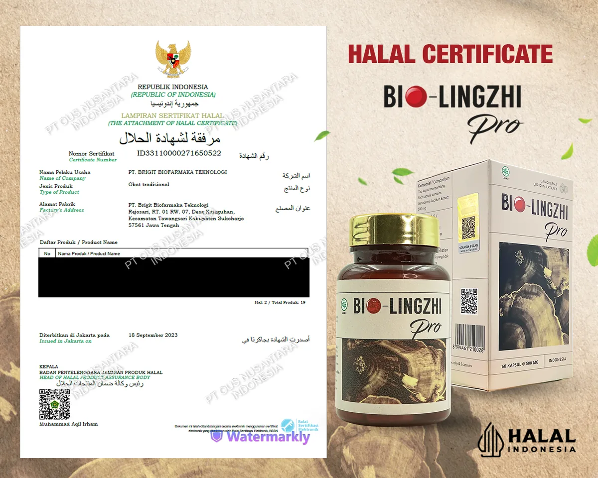 Sertifikat Halal Bio-Lingzhi Pro
